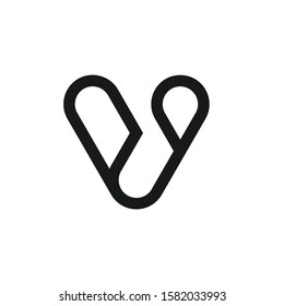 Abstract letter V for logo design inspiration
