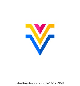 abstract letter v logo design