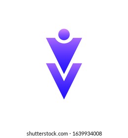 abstract letter v logo design