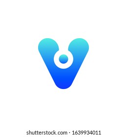 abstract letter v logo design