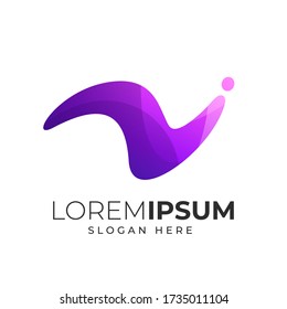 diseño de letra abstracta v logotipo, archivo vectorial eps 10, texto es fácil de editar o eliminar