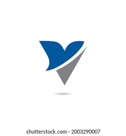 Abstract letter V logo design template. Isolated on white background. Vector illustration
