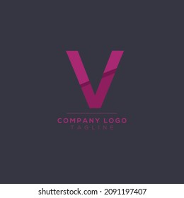 Abstrakter Buchstabe V Logo Design. Kreative, Premium-Minimal-Design-Vorlage für Embleme. Bildliches Alphabet-Symbol für Unternehmen.