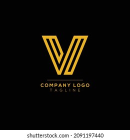 Abstract letter V logo design. Creative, Premium Minimal emblem design template. Graphic Alphabet Symbol for Corporate.