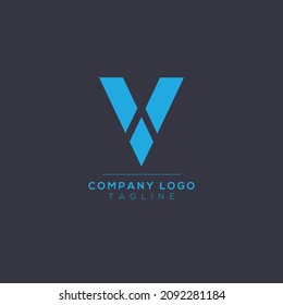 Abstrakter Buchstabe V Logo Design. Kreative, Premium-Minimal-Design-Vorlage für Embleme. Bildliches Alphabet-Symbol für Unternehmen.