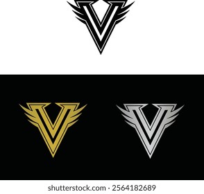 Abstract letter V logo design, letter V monogram