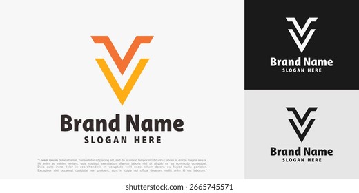 abstract letter v logo design, vector illustration