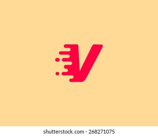 Abstract Letter V Logo Design Template.  Dynamic Vector Unusual Font. Universal Fast Speed Fire Moving Water Quick Energy Drop Icon.