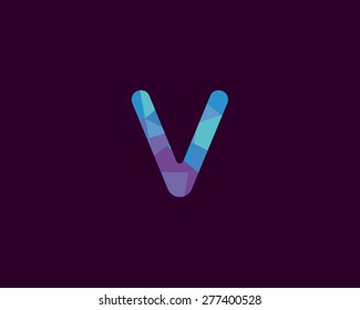 Abstract letter V logo design template. Colorful creative sign. Universal vector icon.