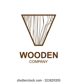 Abstract letter V logo design template with wooden texture,home,Logo design,Vector illustration,concept wood, sign,symbol,icon,Interesting design template for your company logo