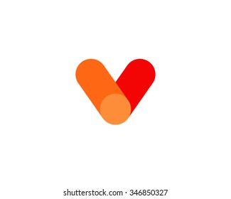 Abstract letter V logo design template. Colorful modern creative sign. Universal vector icon. Fresh tube logotype symbol