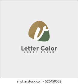 Abstract letter V logo design template. Colorful bubble creative sign.