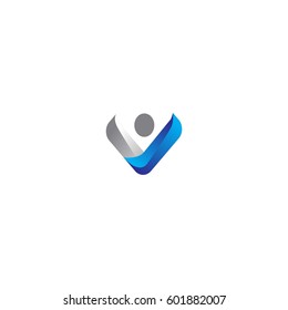 Abstract letter V logo design template,technology