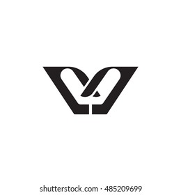 Abstract letter V logo element design isolated on white background, black and white geometric brand symbol, creative logotype

