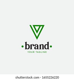 abstract letter v logo minimalist design template