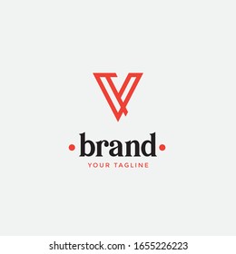 abstract letter v logo minimalist design template