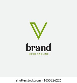 abstract letter v logo minimalist design template