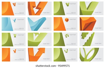 Abstract Letter V Logo Symbol Icon Business Card Set EPS 8 vector, grouped for easy editing. No open shapes or paths.