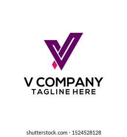 Abstract Letter V Logo Template Vector. Alphabet Logo Concept