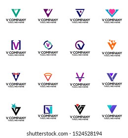 Abstract Letter V Logo Template Vector. Alphabet Logo Concept