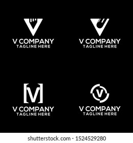 Abstract Letter V Logo Template Vector. Alphabet Logo Concept