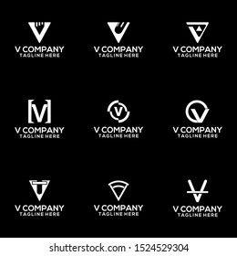 Abstract Letter V Logo Template Vector. Alphabet Logo Concept
