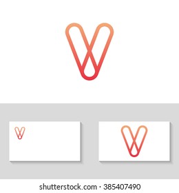 Abstract letter V logo template. V logo. Letter V icon. Business logo template. Outline letter V. Vector. Minimal logo. Monogram. Flat logo