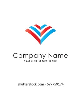 abstract letter V logo template