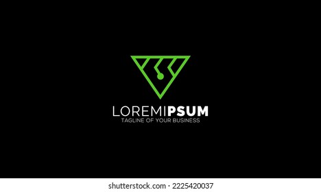 Logo de la letra abstracta V. Este icono del logotipo se incorpora con forma abstracta de forma creativa