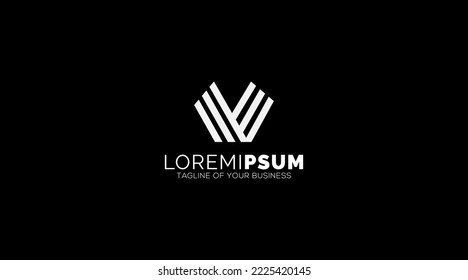 Logo de la letra abstracta V. Este icono del logotipo se incorpora con forma abstracta de forma creativa