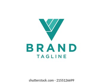 Abstract Letter V Logo. Triangular Geometric Flat Vector Logo Design Template Element
