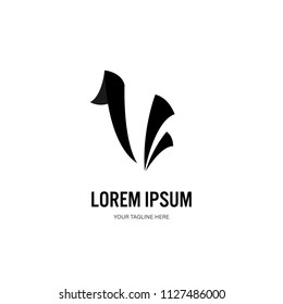 Abstract letter V logo vector design. Curve concept template.