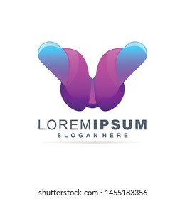 abstract letter v logo vector with color