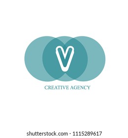 Abstract letter V logotype. Modern logo idea sign. Universal emblem vector icon.Vintage can be used for book design, brand, business cards, restaurant, boutique, hotel. Vector illustration.