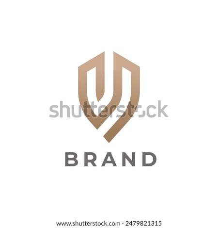 Abstract letter V logotype. Modern logo idea sign. Universal emblem vector icon.