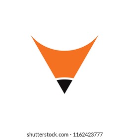 abstract letter v pencil logo vector