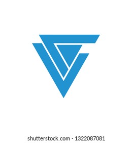 abstract letter v simple triangle geometric arrow logo