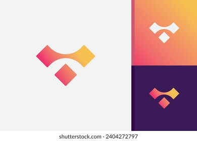 Abstract Letter V or T logo design template