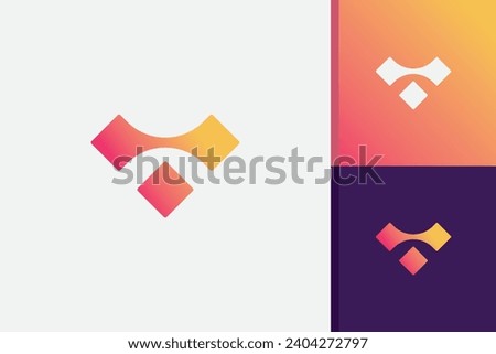 Abstract Letter V or T logo design template