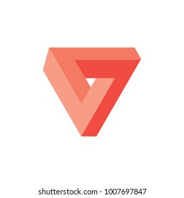 abstract letter v triangle 3d logo vector