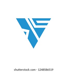 abstract letter v triangle geometric logo 