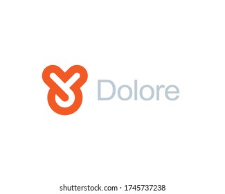 Abstract letter V vector sign logo. Creative heart Victory Ok like icon symbol mark logotype.