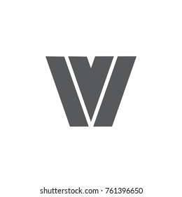 abstract letter v or w clear design logo vector