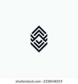 abstract letter V. A and W  geometric line logo vector