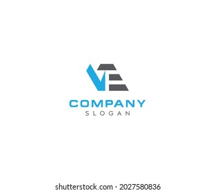 Letra abstracta VE, diseño del logotipo de la letra EV, diseño del logotipo de vectores ev o ve