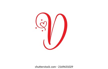 Abstract Letter Vector Log VD DV heart Design Template