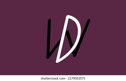 Abstract Letter Vector Log WD DW W D Design Template