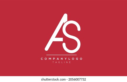  Plantilla de diseño de logotipo de vectores de letras abstractas AS SA A S