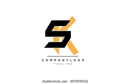 Abstract Letter Vector Logo Design Template SK KS S and K