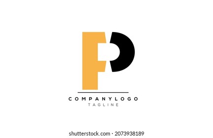 Abstract Letter Vector Logo Design Template FP PF F P